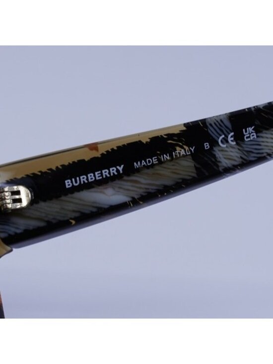 Burberry BE4449 4146/73 Sunglasses Check Sand Cat Eye Frame, Grey Lenses main image 7